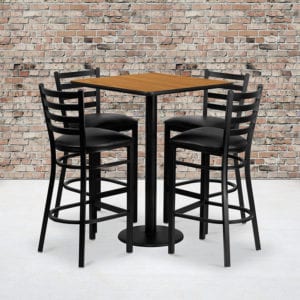 Buy Bar Height Table and Stool Set 30SQ NA Bar Table-BK VYL Seat in  Orlando at Capital Office Furniture