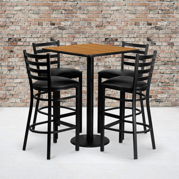 Buy Bar Height Table and Stool Set 30SQ NA Bar Table-BK VYL Seat near  Leesburg at Capital Office Furniture
