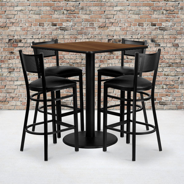 Buy Bar Height Table and Stool Set 36SQ WA Table-BK VYL Seat near  Daytona Beach at Capital Office Furniture