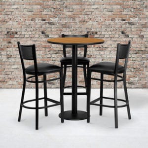 Buy Bar Height Table and Stool Set 30RD NA Bar Table-BK VYL Seat in  Orlando at Capital Office Furniture