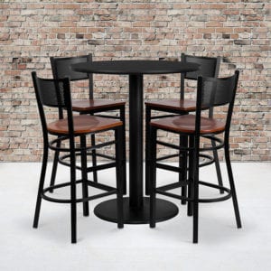 Buy Bar Height Table and Stool Set 36RD BK Bar Table-CY WD Seat in  Orlando at Capital Office Furniture