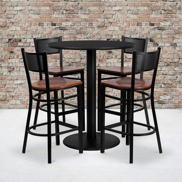 Buy Bar Height Table and Stool Set 36RD BK Bar Table-CY WD Seat near  Lake Mary at Capital Office Furniture