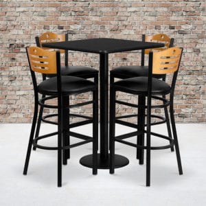 Buy Bar Height Table and Stool Set 30SQ BK Bar Table-BK VYL Seat in  Orlando at Capital Office Furniture