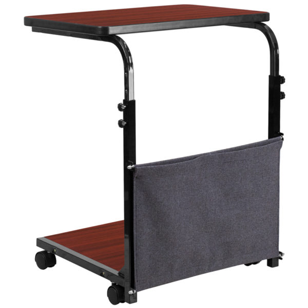 Stand-Up Computer Ergonomic Desk w/ Removable Pouch (Adjustable Range 27" - 46.5") Mahogany Melamine Finish home office furniture in  Orlando at Capital Office Furniture
