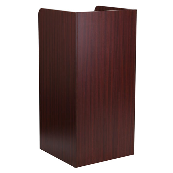 Nice Wood Tray Top Receptacle in Mahogany Push Door: 20.625"W x 10.25"H trash & recycling containers in  Orlando at Capital Office Furniture