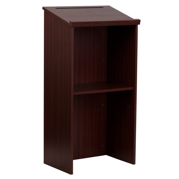 Nice Stand-Up Wood Lectern in Mahogany Pencil Slot on Table Surface lecterns & podiums near  Clermont at Capital Office Furniture