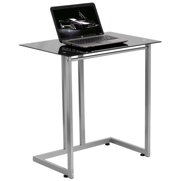 Shop for Black Glass Computer Deskw/ 5mm Thick Glass in  Orlando at Capital Office Furniture