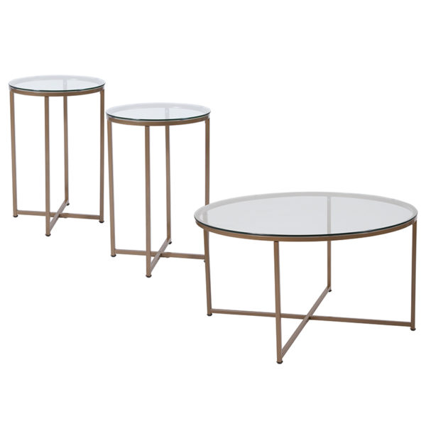 Buy Contemporary Style 3 Piece Glass Table Set near  Daytona Beach at Capital Office Furniture