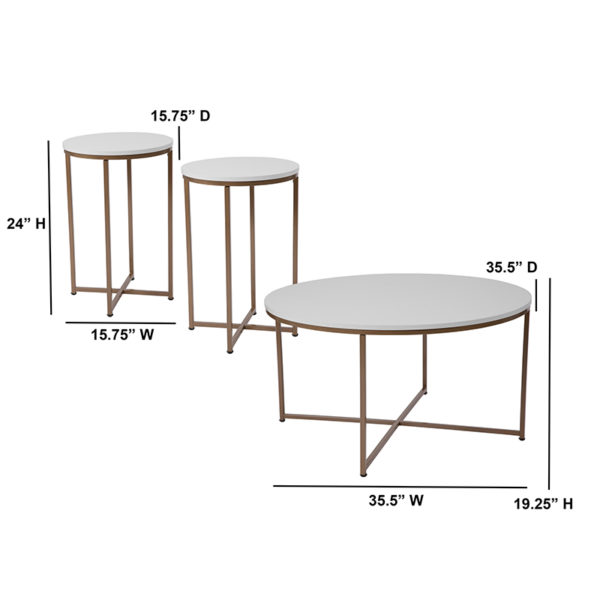 Shop for 3 Piece White Table Setw/ .5" Thick Top near  Windermere at Capital Office Furniture