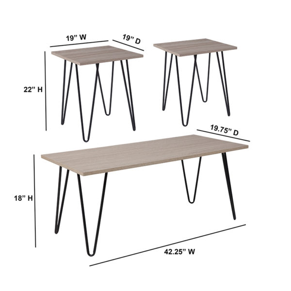 Shop for 3 Piece Driftwood Table Setw/ .75" Thick Top near  Windermere at Capital Office Furniture