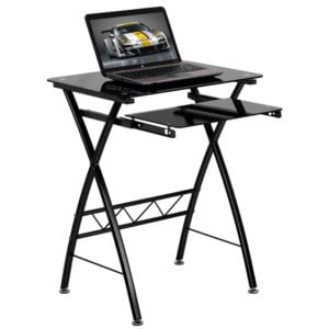 Buy Contemporary Style Black Glass Keyboard Tray Desk in  Orlando at Capital Office Furniture