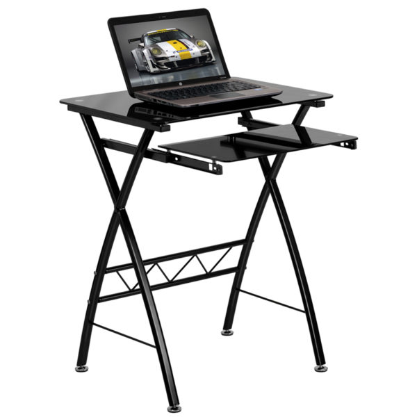 Buy Contemporary Style Black Glass Keyboard Tray Desk near  Altamonte Springs at Capital Office Furniture