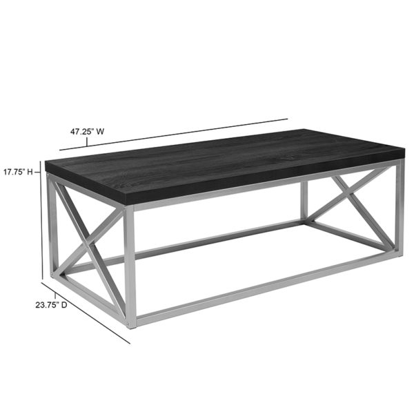 Shop for Black Coffee Tablew/ 1.5" Thick Rectangle Top near  Kissimmee at Capital Office Furniture