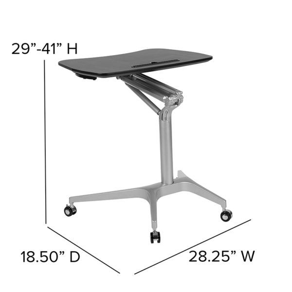 Stand-Up Computer Ergonomic Desk w/ 28.25"W Top (Adjustable Range 29" - 41") Black Laminate Finish home office furniture near  Apopka at Capital Office Furniture