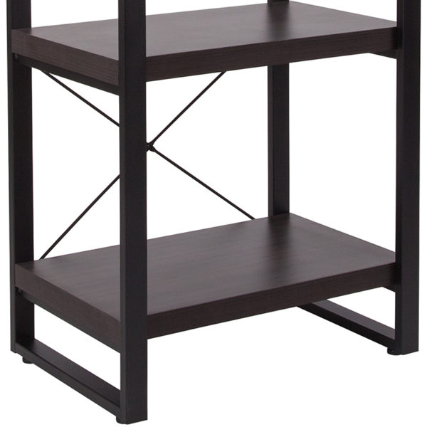 Nice Thompson Collection 4 Shelf 62"H Etagere Bookcase in Wood Gra Shelf Size: 23.5"W x 14"D x 14.75"H home office furniture near  Lake Mary at Capital Office Furniture