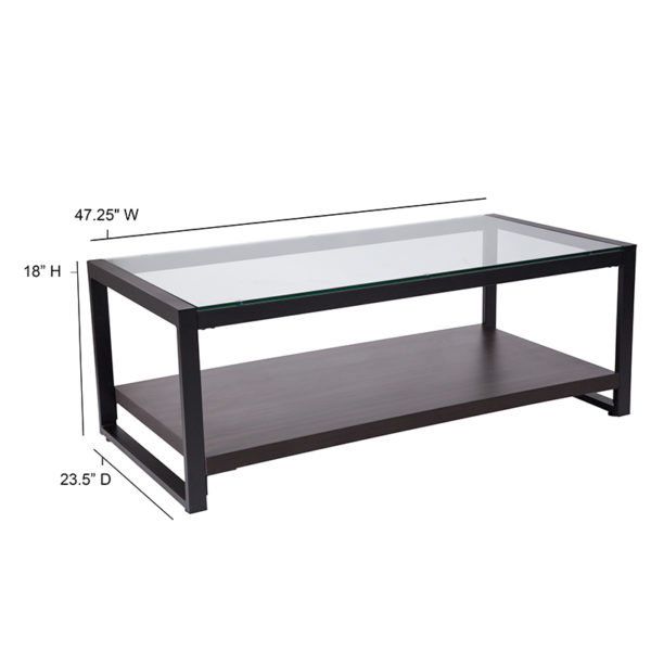 Shop for Glass Coffee Table with Shelfw/ 8mm Thick Glass near  Bay Lake at Capital Office Furniture
