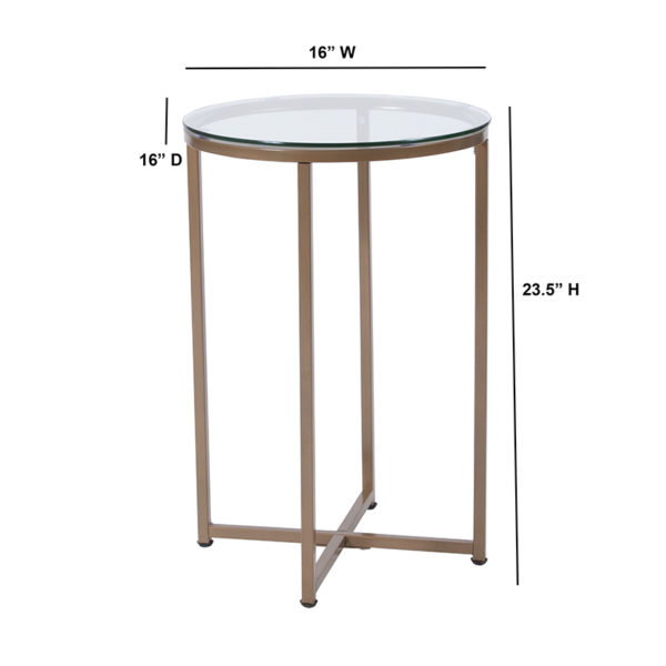 Nice Greenwich Collection Glass End Table w/ Matte Frame Round Top living room furniture near  Clermont at Capital Office Furniture