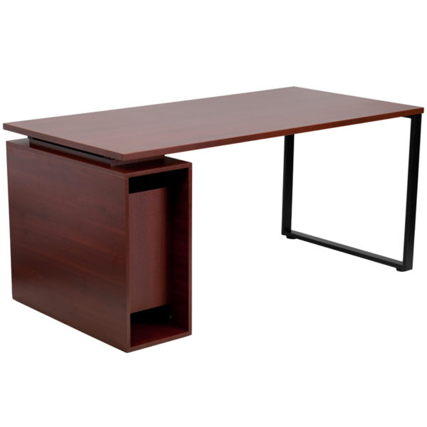 Shop for Mahogany Open Pedestal Deskw/ Spacious Rectangular Desktop in  Orlando at Capital Office Furniture