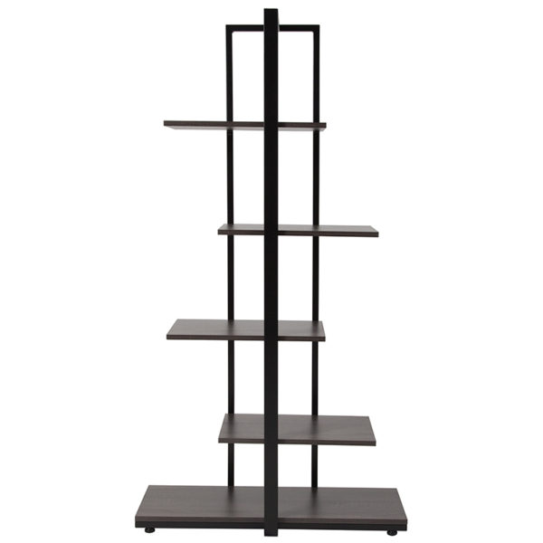 Nice Homewood Collection 5 Tier Decorative Etagere Storage Display Unit Bookcase w/ Metal Frame in Driftwood Finish Shelf Size (4): 18"W x 11.5"D x 11.5"H home office furniture near  Lake Buena Vista at Capital Office Furniture