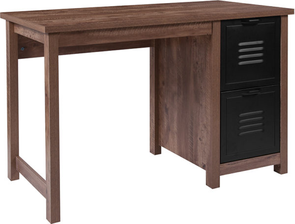 Buy Contemporary Style Oak Desk with Metal Drawers near  Ocoee at Capital Office Furniture