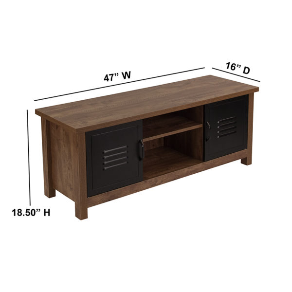 Nice New Lancaster Collection Crosscut Wood Gra Storage Bench w/ Metal Cabinet Doors Middle Storage Size: 16.25"W x 13"D x 12.75"H storage & organization in  Orlando at Capital Office Furniture
