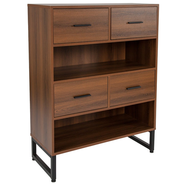 Buy Rustic Style Rustic Bookcase with 4 Drawers near  Apopka at Capital Office Furniture