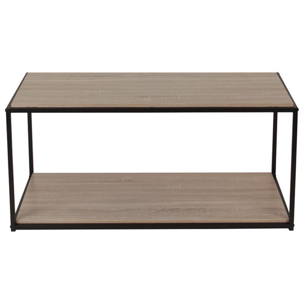 Nice Midtown Collection Wood Gra Coffee Table w/ Metal Frame Metal Frame Borders Top living room furniture near  Kissimmee at Capital Office Furniture