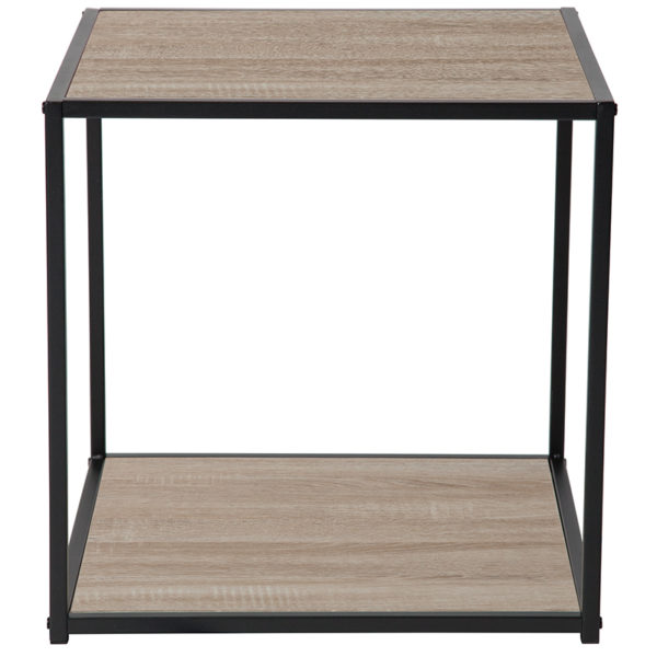 Nice Midtown Collection Wood Gra End Table w/ Metal Frame Metal Frame Borders Top living room furniture near  Kissimmee at Capital Office Furniture