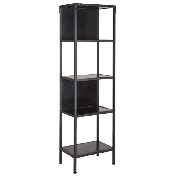 Buy Industrial Style Dark Ash 4 Shelf Open Bookcase near  Clermont at Capital Office Furniture