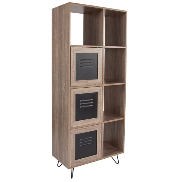 Buy Contemporary Style 63"H Rustic Bookshelf - Doors near  Clermont at Capital Office Furniture