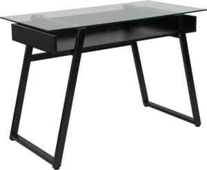 Buy Contemporary Style Glass Desk with Open Shelf in  Orlando at Capital Office Furniture