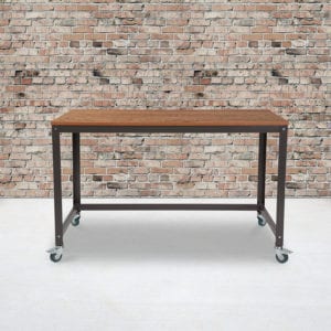 Buy Industrial Style Brown Mobile Computer Desk in  Orlando at Capital Office Furniture