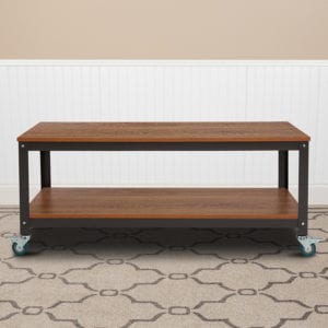 Buy Industrial Style Brown TV Stand with Casters near  Daytona Beach at Capital Office Furniture