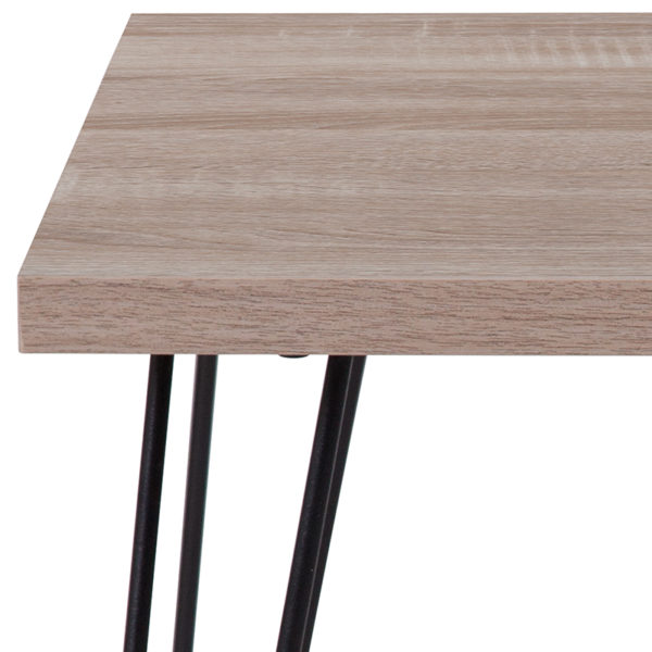 Nice Union Square Collection Wood Gra End Table w/ Metal Legs Triangular Shaped Legs living room furniture near  Lake Buena Vista at Capital Office Furniture