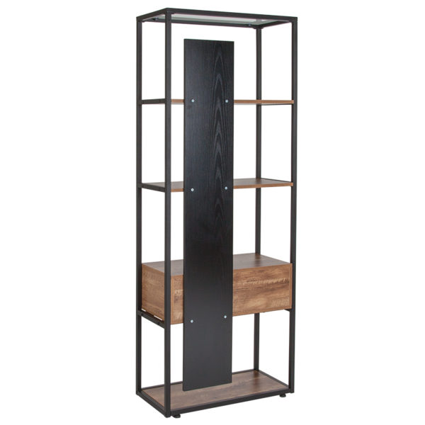 Shop for Rustic 4 Shelf Bookcasew/ Glass Top Shelf near  Lake Mary at Capital Office Furniture