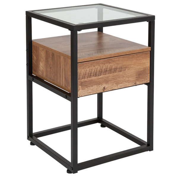 Buy Contemporary Style Rustic Glass End Table near  Daytona Beach at Capital Office Furniture