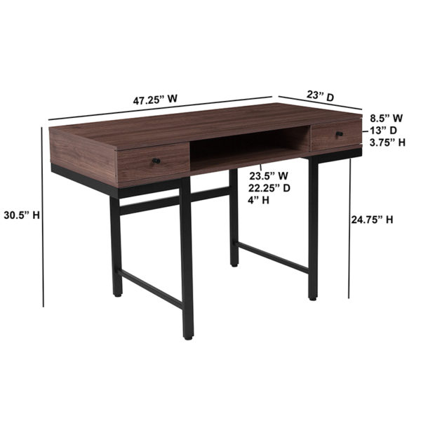 Shop for Dark Ash 2 Drawer Writing Deskw/ Spacious Rectangular Desktop near  Winter Garden at Capital Office Furniture