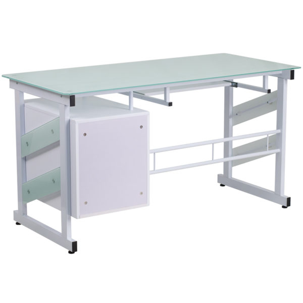 Shop for Frosted Glass 3 Drawer Deskw/ 8mm Thick Glass near  Saint Cloud at Capital Office Furniture