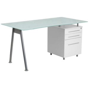 Buy Contemporary Style Glass 3 Drawer Pedestal Desk in  Orlando at Capital Office Furniture