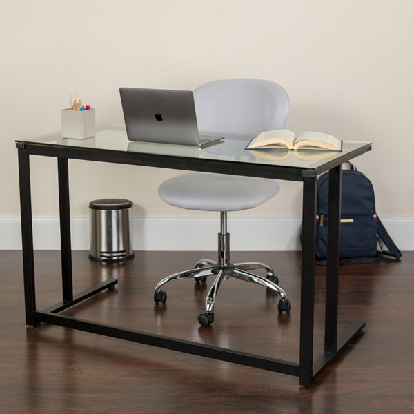 Buy Contemporary Style Glass Pedestal Desk in  Orlando at Capital Office Furniture