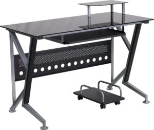 Buy Contemporary Style Black Glass Keyboard Desk in  Orlando at Capital Office Furniture