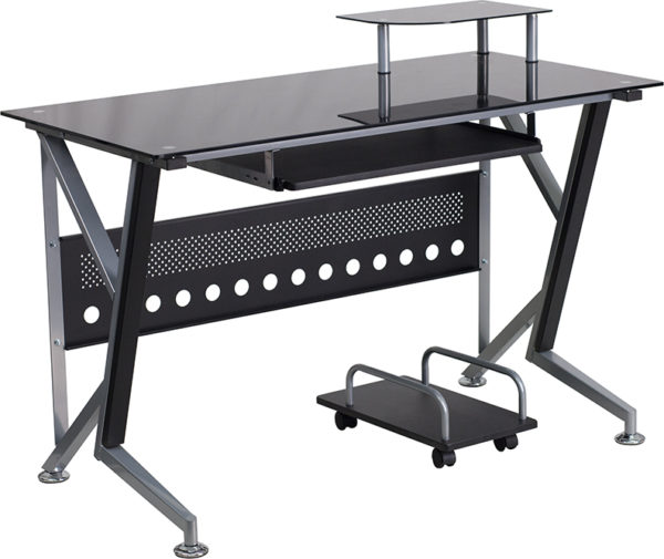 Buy Contemporary Style Black Glass Keyboard Desk near  Leesburg at Capital Office Furniture