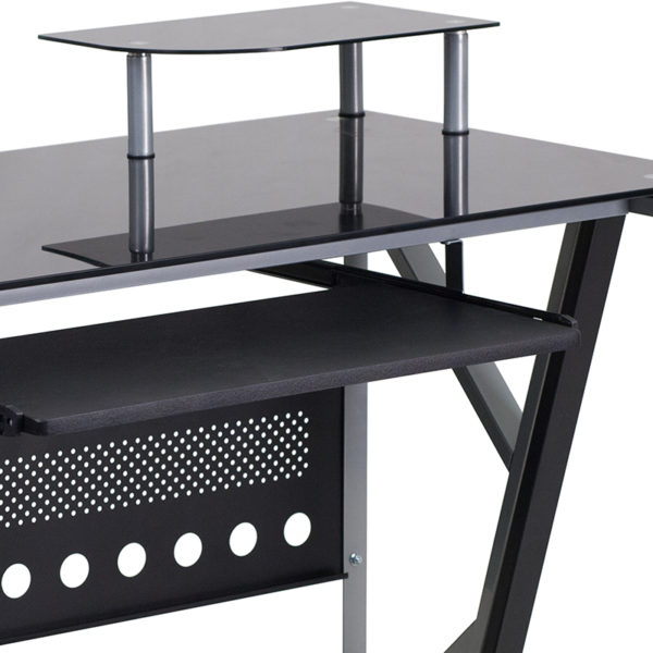 New home office furniture in black w/ Sliding Keyboard Tray: 23.5"W x 11.75"D x 26.5"H from floor at Capital Office Furniture near  Casselberry at Capital Office Furniture