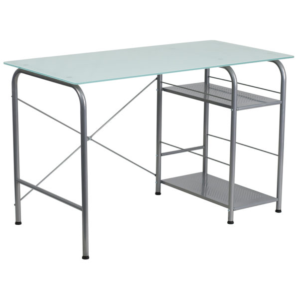 Buy Contemporary Style Glass Open Storage Desk near  Windermere at Capital Office Furniture