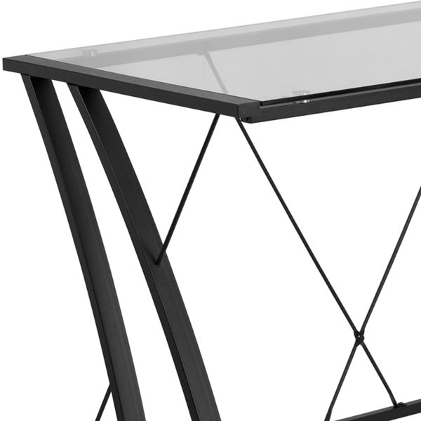 Shop for Glass L-Shape Corner Deskw/ 8mm Thick Glass in  Orlando at Capital Office Furniture