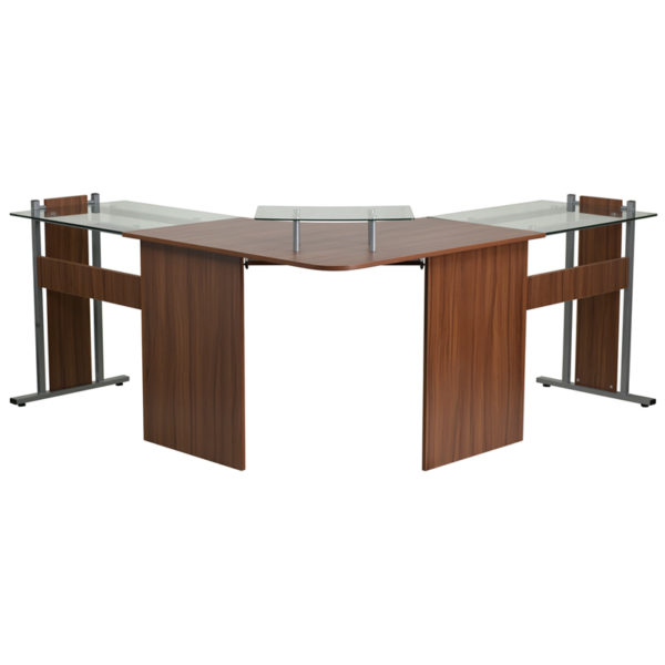 Find Teakwood Laminate Surface with Glass Sides home office furniture near  Winter Garden at Capital Office Furniture