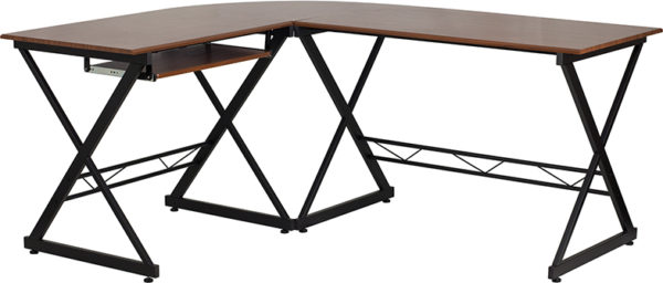Buy Contemporary Style Teakwood L-Shape Keyboard Desk near  Clermont at Capital Office Furniture