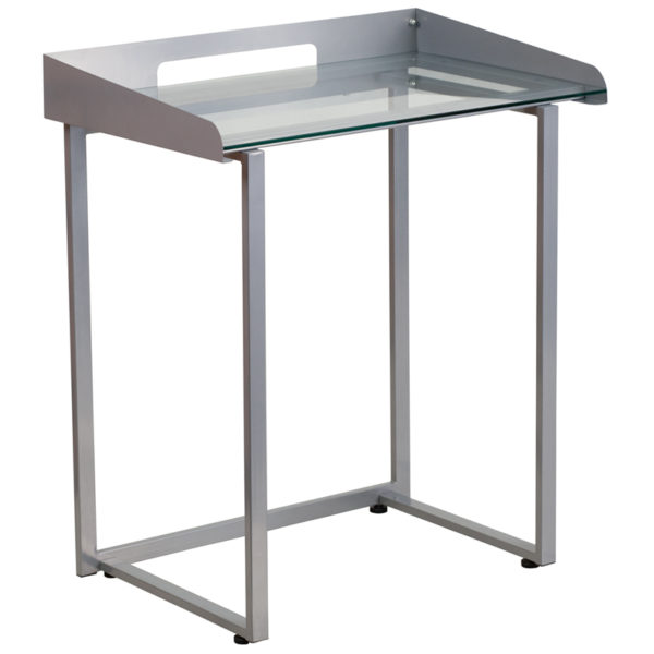 Buy Contemporary Style Glass Raised Border Desk in  Orlando at Capital Office Furniture
