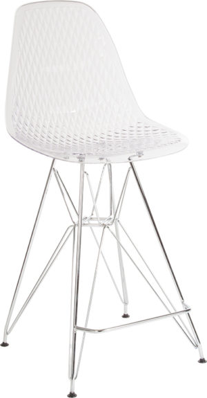 Buy Contemporary Counter Stool 26"H Clear Barstool in  Orlando at Capital Office Furniture