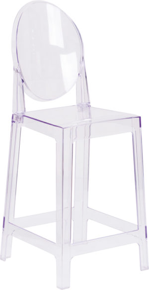 Buy Contemporary Counter Stool Oval Back Ghost Counter Stool in  Orlando at Capital Office Furniture